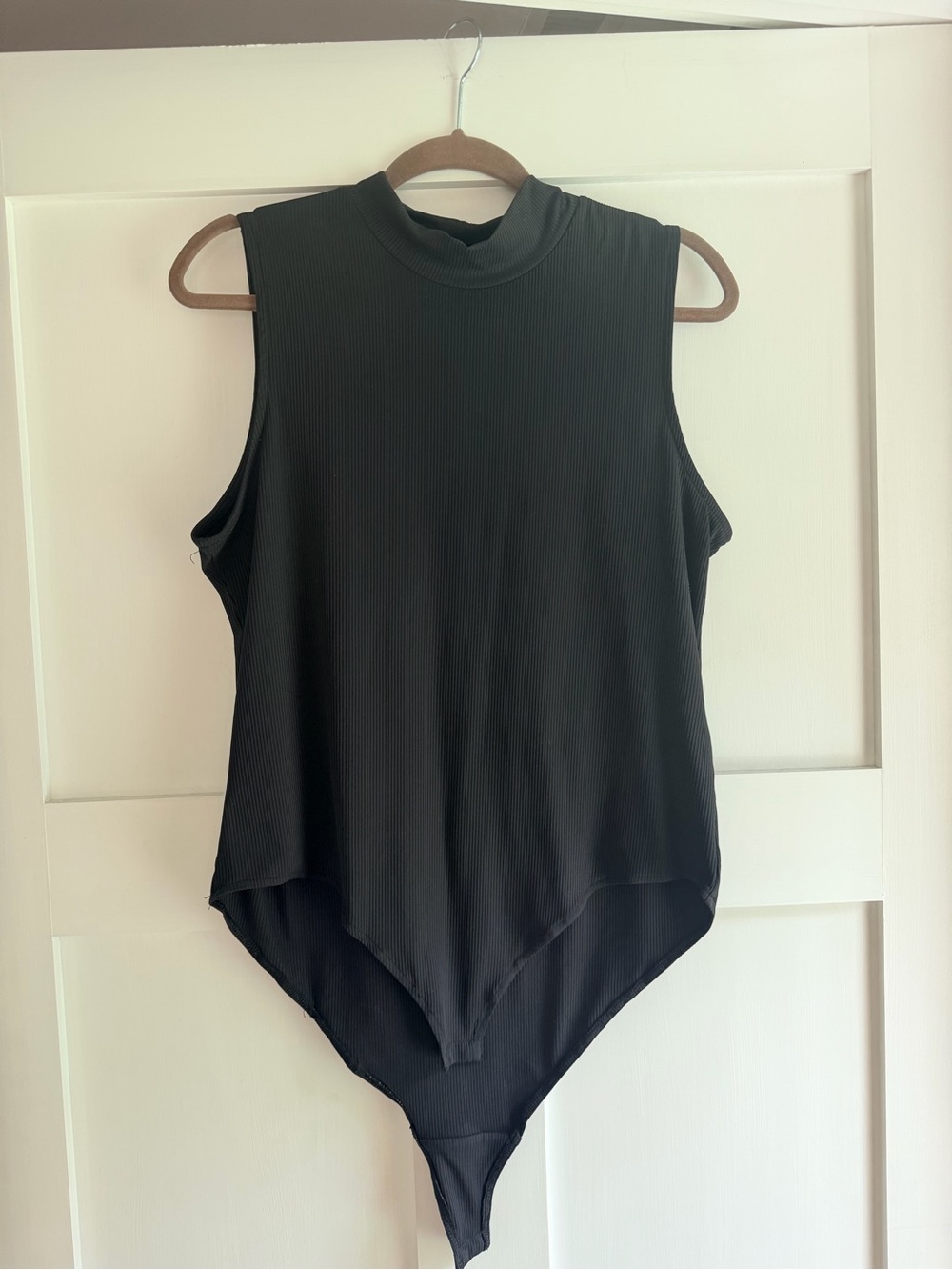 H&M Black Sleeveless Mock Neck Ribbed Bodysuit